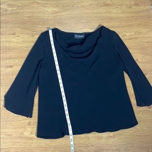 Ensemble Jupe Et Blouse SL Fashions - Taille 8 - Noir Avec Broderie Fleur Rose - Occasion Très Bon état